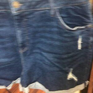 AVA VIV WOMEN DENIM SHORT DISTRESS SZ 18W NWOT STRETCH